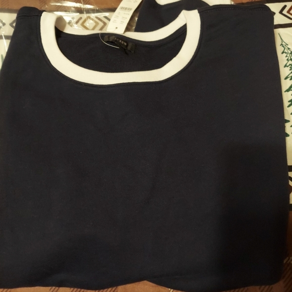 J.Crew University terry cotton cropped sweatshirt XL NAVY BNWT SO 1 Left! - Picture 7 of 14